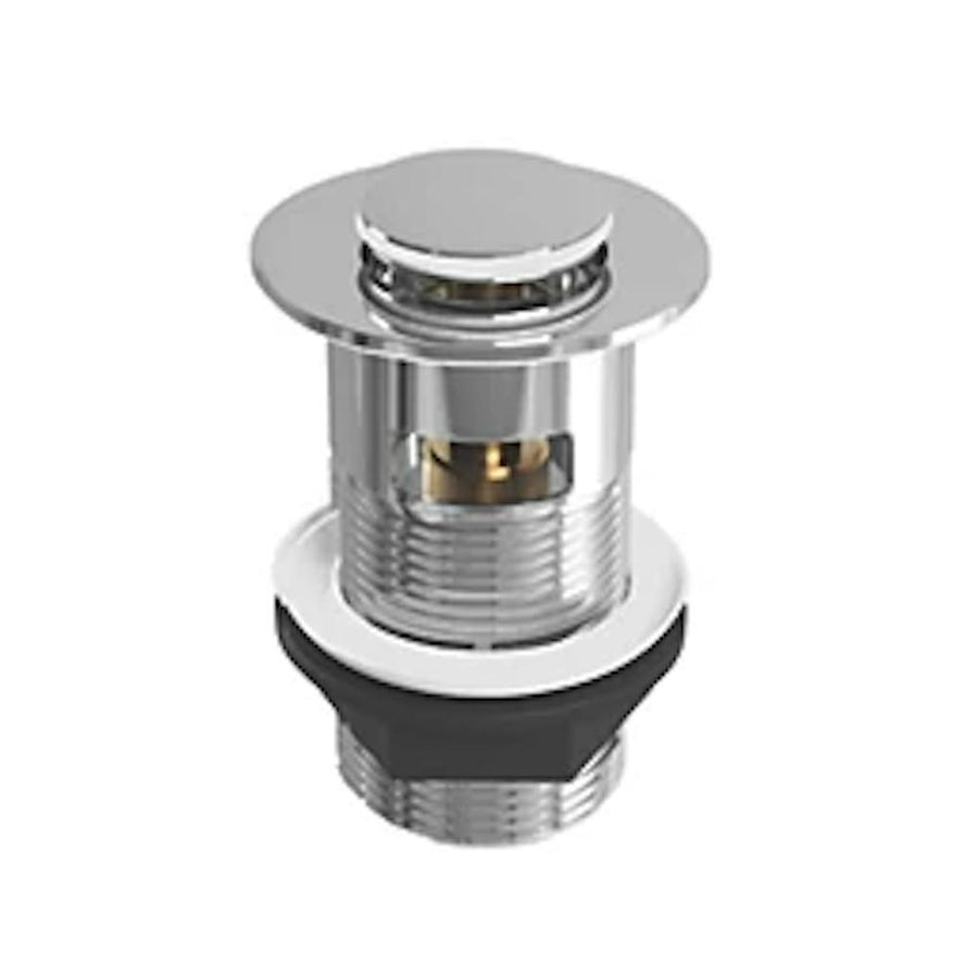 Push Button Click-Clack Basin Waste, Brass Top - SLOTTED