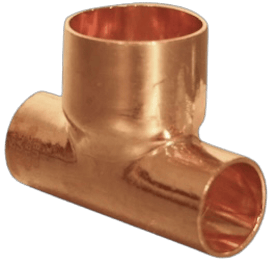 10mm x 10mm x 15mm End Feed Both Ends Reducing Tee