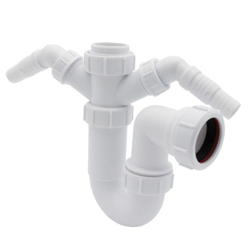 HULTHOR 40mm Sink Trap with Twin Appliance Connections