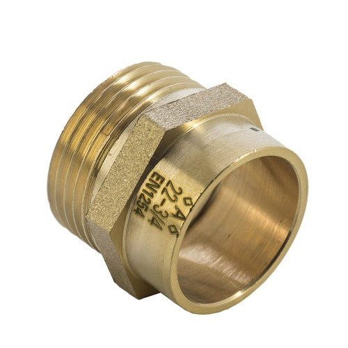 22mm x 3/4" End Feed Male Iron Coupler