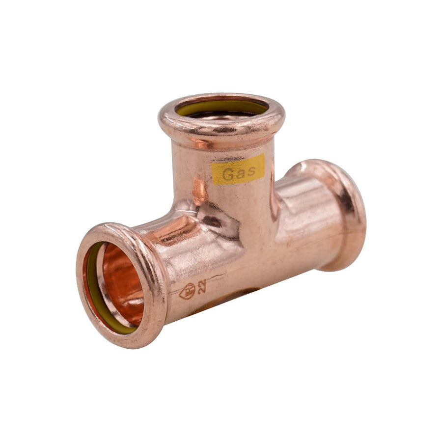 PressFit Gas Equal Tee 22mm × 22mm × 22mm
