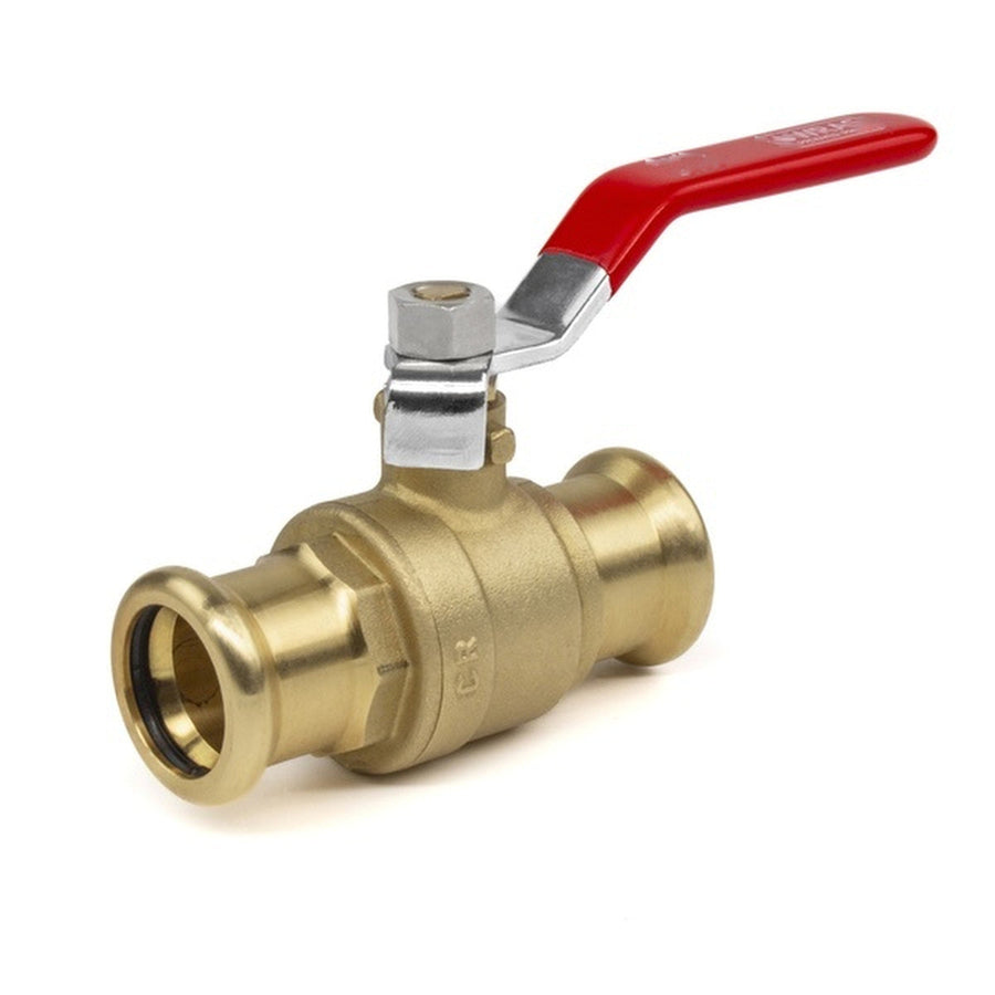 PressFit Water M-Profile Press Lever Ball Valve 22mm × 22mm – Red Handle