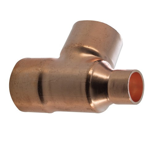 22mm x 15mm x 22mm End Feed One End Reducing Tee